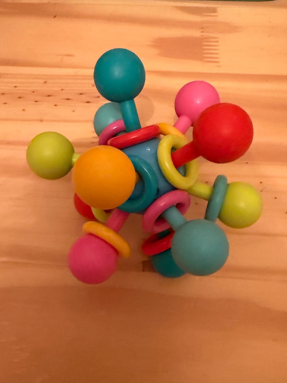 Colorful Sensory Baby Teether & Rattle Toy - Multicolor Manhattan Toy